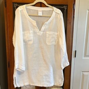 Lands' End White Women's Tunic Top